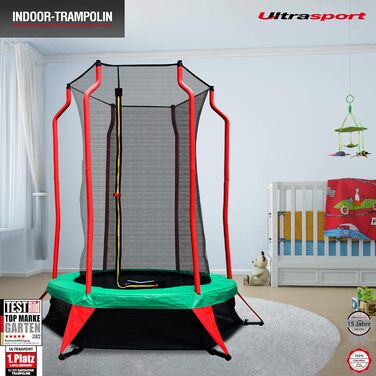 Батут Ultrasport Uni-Jump для дітей: Ø 140/183/244/305/366/460 см, до 150 кг, комплект з сіткою, захистом та монтажним набором