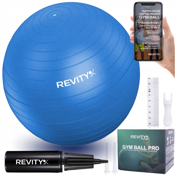 Фітбол Revity 65 см, синій