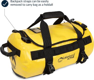 Спортивна сумка та рюкзак Lakeland Active Ullswater, водонепроникний, 40 л, жовтий