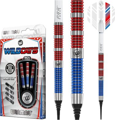Дротики для дартсу WINMAU Soft Wildcats 20 г, м'які накінечники