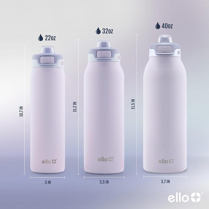 Елло Pop & Fill пляшка для води з нержавіючої сталі, подвійні стінки, вакуумна ізоляція, швидке наповнення, герметична кришка, багаторазова