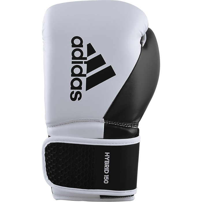 Боксерські рукавички adidas Hybrid 150 для боксу, кікбоксингу та ММА, універсальні, для чоловіків і жінок, різні ваги, чорні/білі