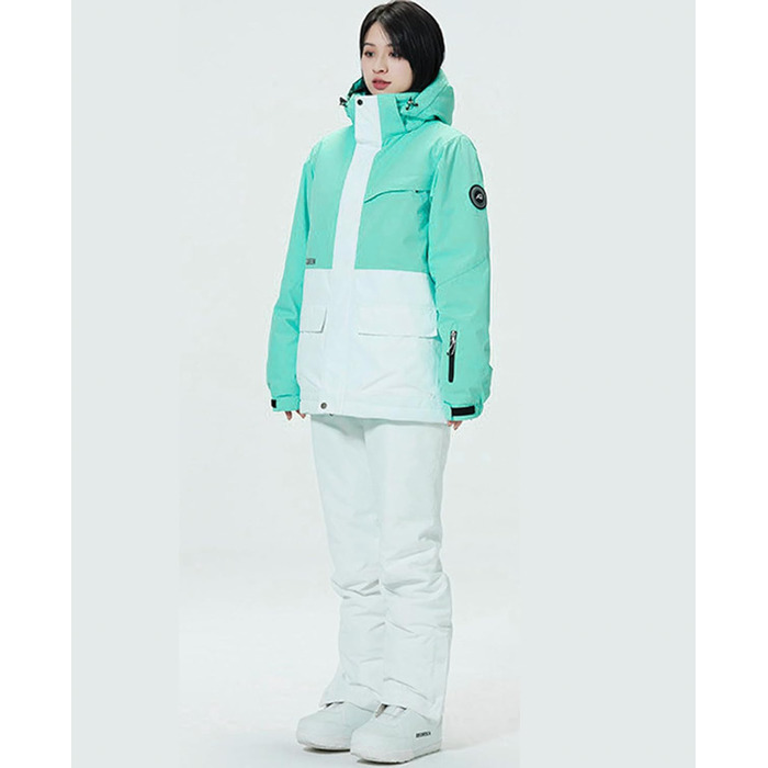 WOWULOVELY Комплект зимовий для сноуборду та гірськолижного спорту (жіночий) - водонепроникний, вітронепроникний, білий XL