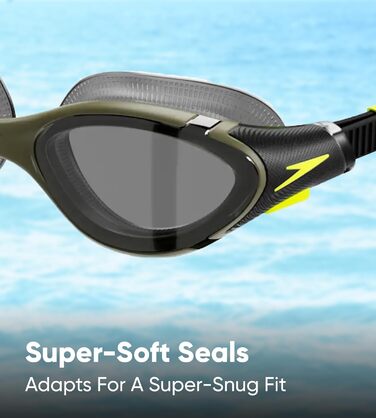 Унісекс плавальні окуляри Speedo Biofuse 2.0, димчасті, універсальний розмір, олива/чорний