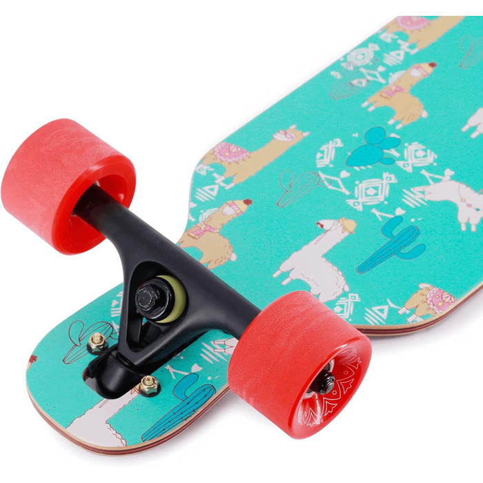 Longboard BTFL MAYA для дітей від 5 років з підшипниками ABEC 9, Drop Through Cruiser, скейтборд для початківців та досвідчених райдерів, фрірайд та для вулиць