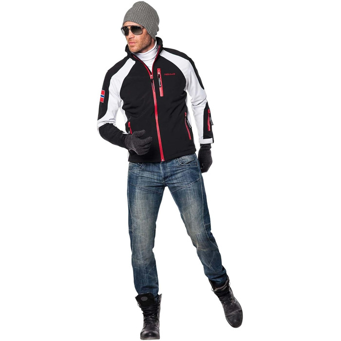 Чоловіча софтшеллова куртка Nebulus Rockshell L чорно-біла