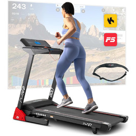Бігова доріжка Hop-Sport Bolt для дому, електрична, з нахилом, складана, LCD-дисплей, Bluetooth, тримач для планшета/смартфона, швидкість до 14 км/год, навантаження до 130 кг