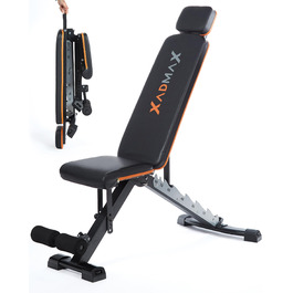 Регульована складана лава для гантелей, посилена тренажерна лава для дому, витримує до 360 кг, багатофункціональна атлетична лава для силових тренувань