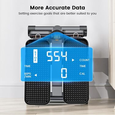 Міні-степер Sportsroyals Up-Down-Twister для дому з мотузками та LCD-дисплеєм, до 150 кг