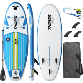 Дитяча надувна SUP-дошка THURSO SURF Wunderkind 228×76×10 см, двошарова, з веслом із карбоновим держаком, 3 плавниками, шнурком і рюкзаком, бірюзова