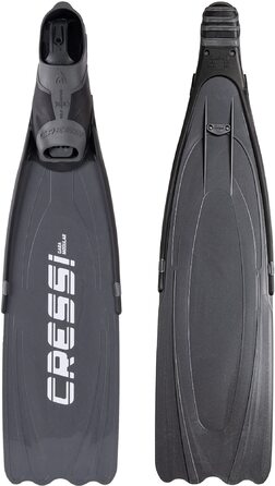 Ласти Cressi Gara High Performance для фрідайвінгу та дайвінгу, преміум-якість, Made in Italy, чорно-срібні (46/47, Modular Nery)