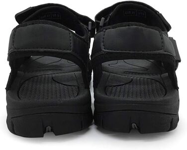 Чоловічі сандалі HEVA з натуральної шкіри для активного відпочинку, туризму та трекінгу, чорні, 41 EU