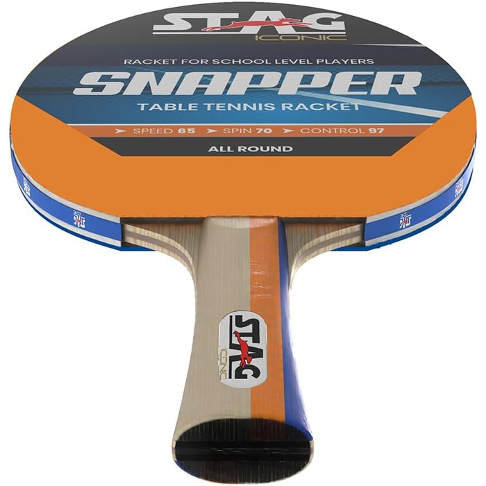 Тенісний стіл-ракетка Stag Iconic Snapper Series (T.T.) | Оранжево-блакитна серія Snapper для тренувань | Яскрава та грайлива