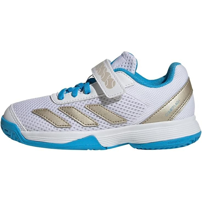 Дитячі тенісні кросівки adidas Courtflash Comfort Closure для дітей, 35 EU, білий/аквамарин