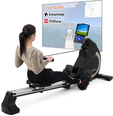 Гребний тренажер Hop-Sport HS-095R для дому, складаний, магнітний опір, LCD-дисплей, 12 програм, змагальний режим, WATT-функція, до 150 кг