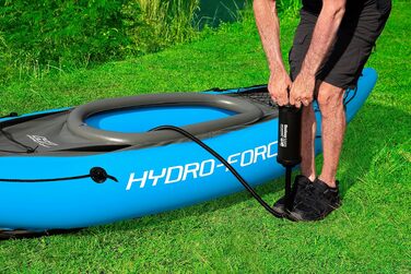 Надувний одномісний каяк Hydro-Force Cove Champion з веслом, помпою та сумкою для перенесення, синій