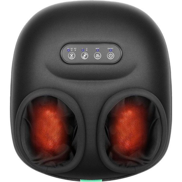 Масажер для ніг Medcursor з підігрівом, глибокий масаж, зняття напруги м'язів та стоп, багатоступеневі налаштування та регульована інтенсивність для дому та офісу (Чорний)