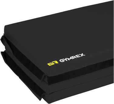 Складаний гімнастичний мат Gymrex GR-FM_19, 200x120x5 см, чорний, м'який мат для гімнастики та фітнесу