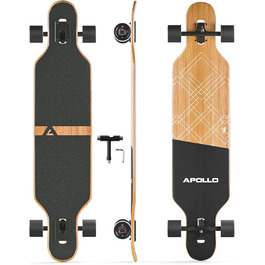 Лонгборд Apollo Bali Slide, бамбук і скловолокно, ABEC 9, Flex 2, для підлітків і дорослих, професійний круїзер