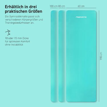 MSPORTS Килимок для гімнастики Преміум з ременем для перенесення + постер з вправами + Workout App | Екологічний, для фітнесу та йоги