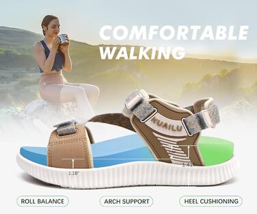 Зручні ортопедичні сандалії для трекінгу KuaiLu для жінок. Легкі сандалії для піших прогулянок та активного відпочинку. Розмір 36 EU, колір N Beige.