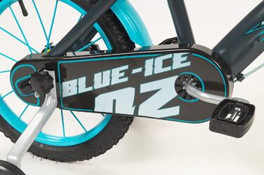 Дитячий велосипед Kinderfahrrad Blue Ice 16 дюймів зі стабілізаторами та пляшкою для води, 5-7 років