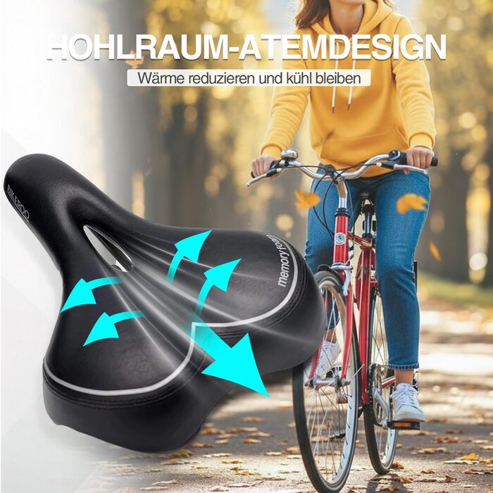 Преміум велосипедний сідло для чоловіків та жінок, водонепроникне, з гелевим наповнювачем, зручне, ергономічне, дихаюче, амортизуюче, для трекінгу, міста, MTB, e-bike