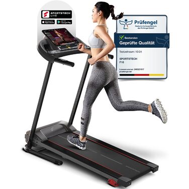 Бігова доріжка Sportstech F10 sWalk Plus: складана, з нахилом, для дому, до 12 км/год, з додатком, до 130 кг