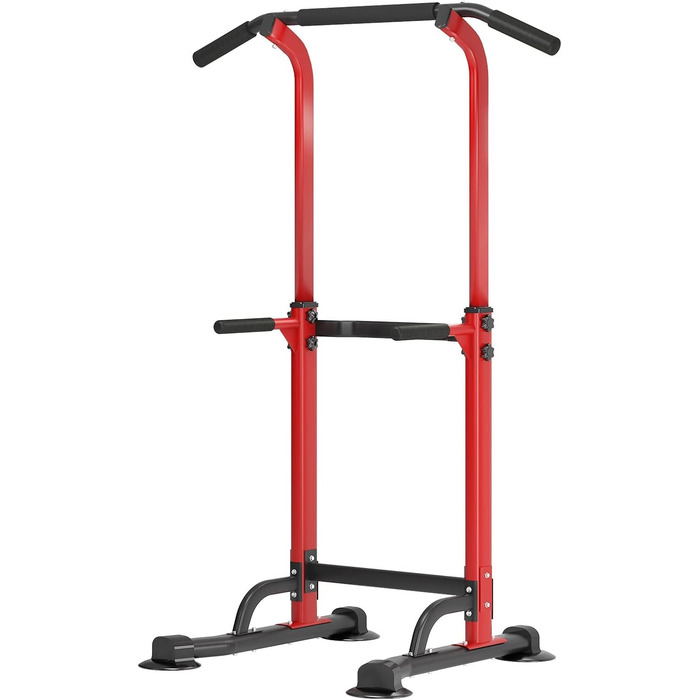 Power Tower Sogesfurniture: турнік, турнічок, штанга для дому, регульована висота 165-210 см, чорний/червоний