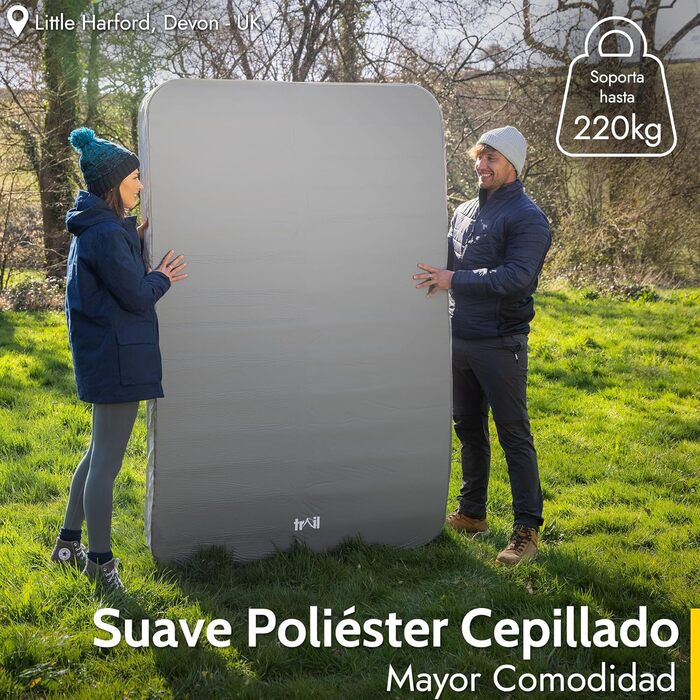 Каремат туристичний подвійний надувний самонадувний 200x70x10 см з піною Memory Foam для кемпінгу та відпочинку