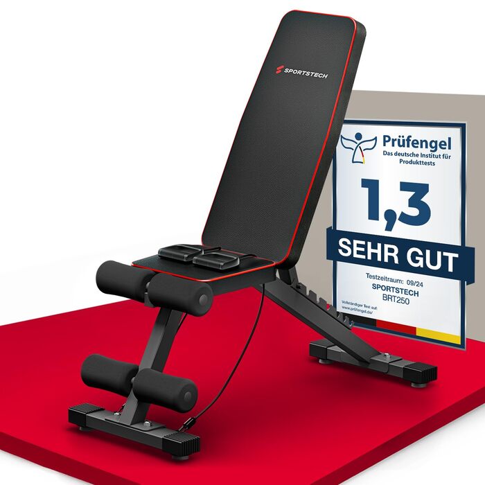 Спортивна лава Sportstech BRT250: складана, регульована, 7-в-1 для дому, до 300 кг