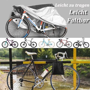 Водонепроникний чохол для велосипеда на 2 велосипеди 200x70x110cm, 210D Oxford, захист від сонця та дощу