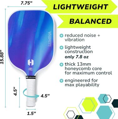 Набір піклбол-ракетки Helium Pro Carbon Fiber (4 шт.) з м'ячами та сумкою, сертифіковані USAPA, високошвидкісний наліт, легка серцевина Honeycomb