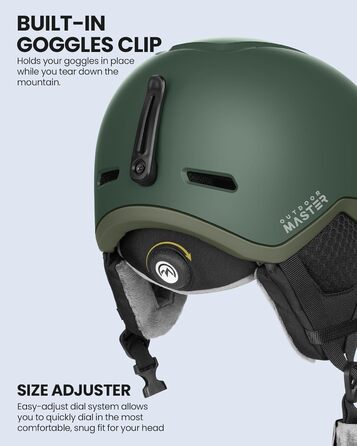 Шолом для сноуборду та лиж OutdoorMaster MIPS, вентиляція, полікарбонат, універсальний розмір, для чоловіків і жінок
