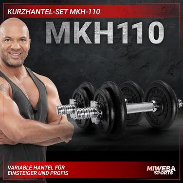 Набір гантелей Miweba Sports MKH110 10/20 кг, чавунні, 30 мм, для жінок і чоловіків