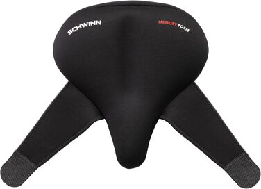 Велосипедне сидіння Schwinn Komfort з м'якою піною Memory Foam та двома ремінцями, чорного кольору