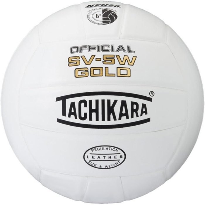 Волейбольний м'яч Tachikara SV5W Gold Competition Premium - шкіряний, білий