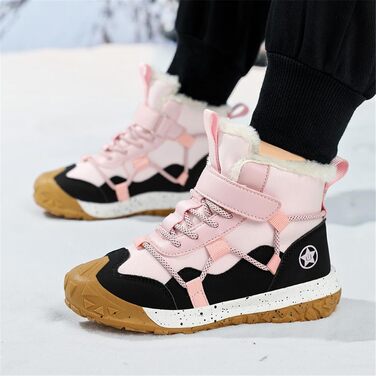 Водонепроникні зимові черевики для дітей: зимові чоботи для дівчаток та хлопчиків, утеплені, для активного відпочинку, неслизькі, снігові черевики, 31 EU, рожеві