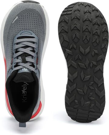 Кріцелі: бігові кросівки для чоловіків з широкою передньою частиною. Ідеальні для трейлраннінгу, бігу по доріжках, трекінгу, спорту та фітнесу. Легкі, зручні, сірі, розмір 41.5 EU