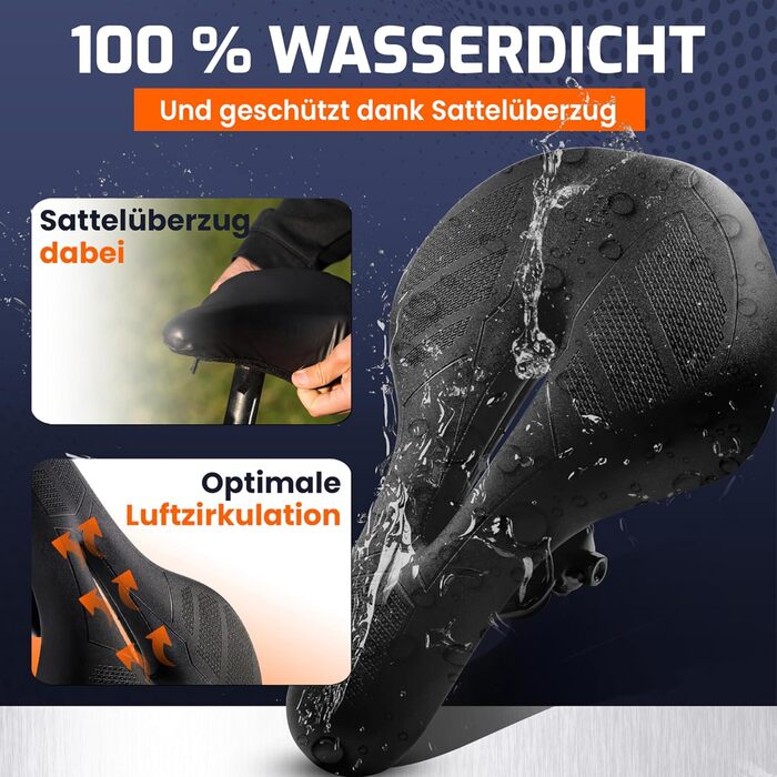 ANFIL® Велосипедне сідло - Максимальний комфорт - Ергономічне сідло з Memory Foam 3.0 для жінок та чоловіків - Зручне та м'яке з оптимізованим розподілом тиску для тривалих поїздок (трекінг)