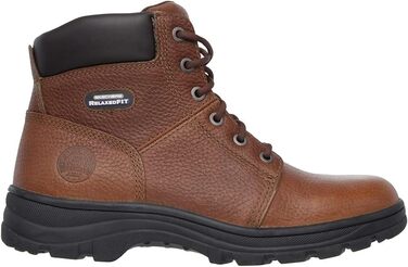 Чоловічі бойові черевики Skechers Workshire 43 EU, коричневі, з тисненням, шкіра