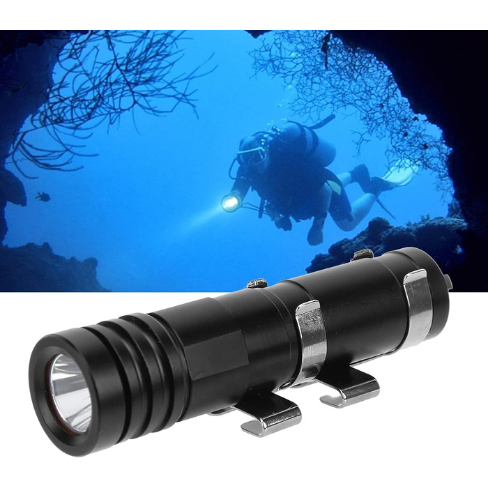 Ліхтар для дайвінгу Alomejor, водонепроникний LED ліхтар-лампа для підводного спорту, кемпінгу