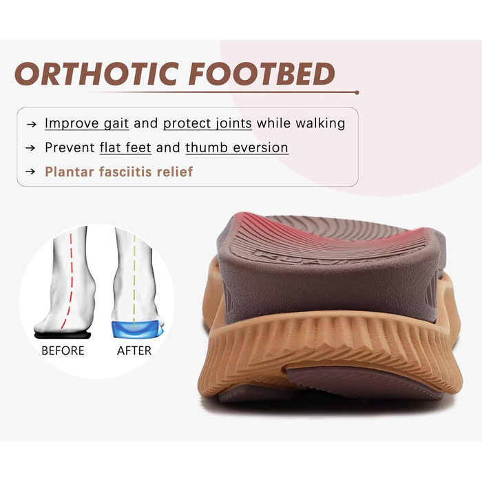 Сандалії KuaiLu для жінок: трекінгові, ортопедичні, зручні, для активного відпочинку та літа. Регульовані, легкі, з відкритим носком. Підходять при фасціїтусі стопи. Колір: коричневий, хакі. Розмір: 37 EU