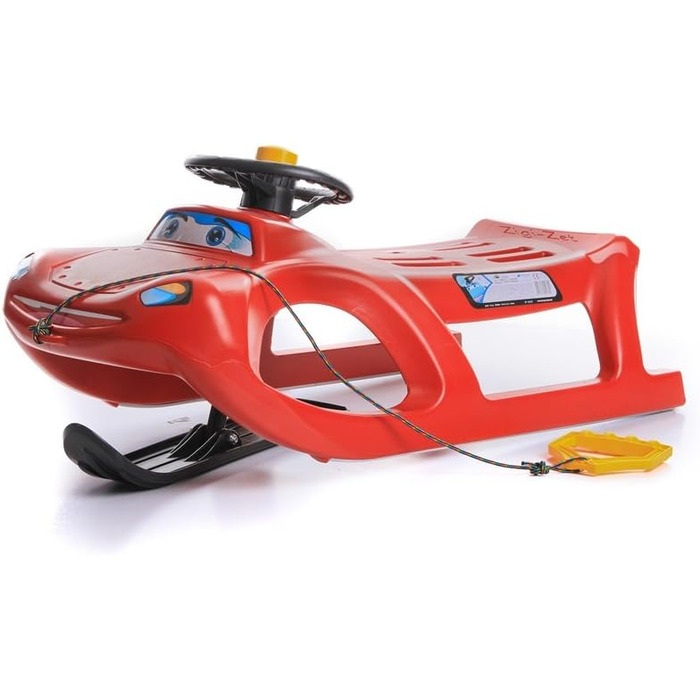 Дитячий санки Zigi-Zet Control: пластикові санки з тяговим тросом та керуванням, 2 кольори (червоний)