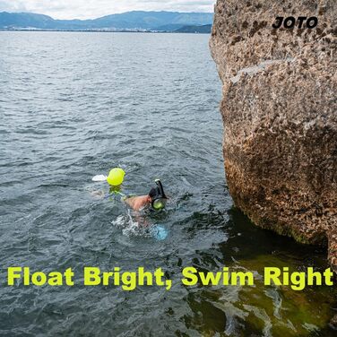 Надувна буйка для плавання JOTO (2 шт.) з поясом, безпека у відкритій воді та для триатлону, помаранчево-жовта