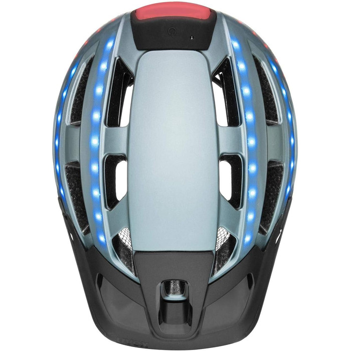 Велосипедний шолом Uvex Finale Light 2.0 з LED, для міста, жінок і чоловіків, розмір 56-61 см, синій матовий, знімна підкладка