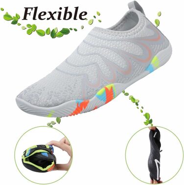 Шкарпетки для плавання унісекс, аквашузи чоловічі та жіночі, швидковисихаючі, легкі, дихаючі, сірі, 45 EU