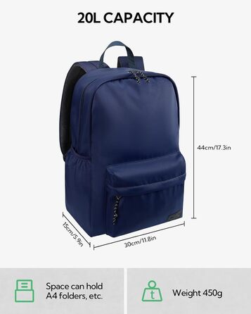 WATERFLY 20L легкий рюкзак для школи, ноутбука та подорожей – міський та трекінговий рюкзак для чоловіків і жінок