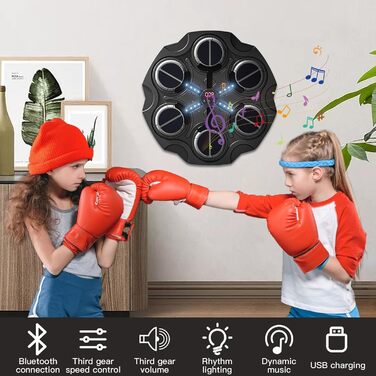 Музичний бокс для боксу з Bluetooth, настінна смарт-боксерська машина з рукавичками для тренування дорослих і дітей