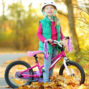 Дитячий велосипедний сідло – м'яке та водонепроникне сідло для хлопчиків/дівчаток – антиковзне покриття, широке велосипедне крісло Dual Shock для 12, 14, 16, 18, 20 дюймових гірських велосипедів, Чорний/Червоний (Великий рожевий квітка)
